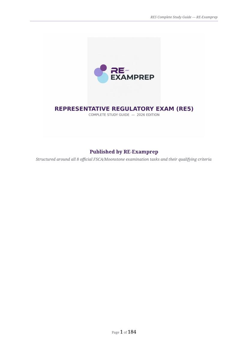 RE5 study guide cover page, 2026 edition