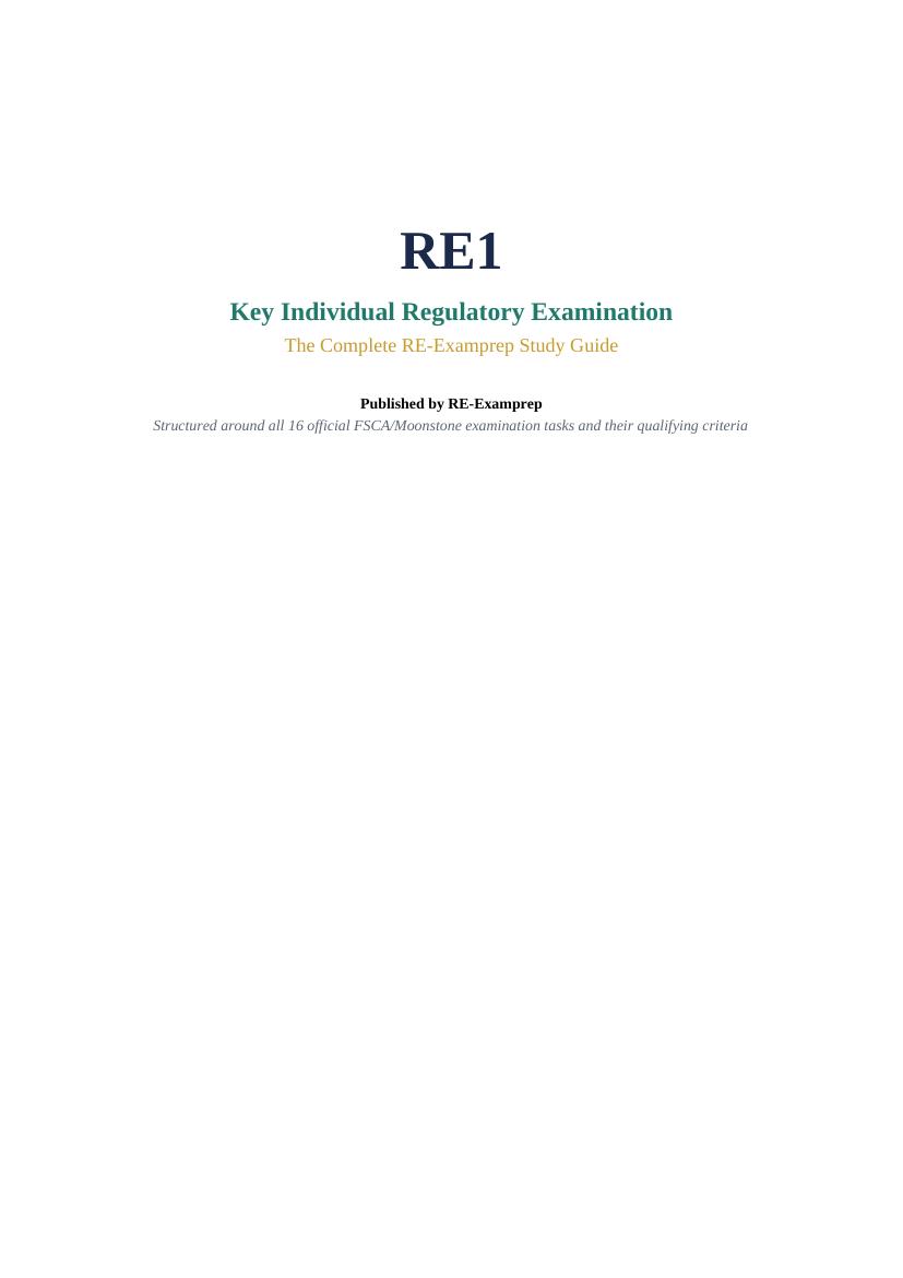 RE1 study guide cover page